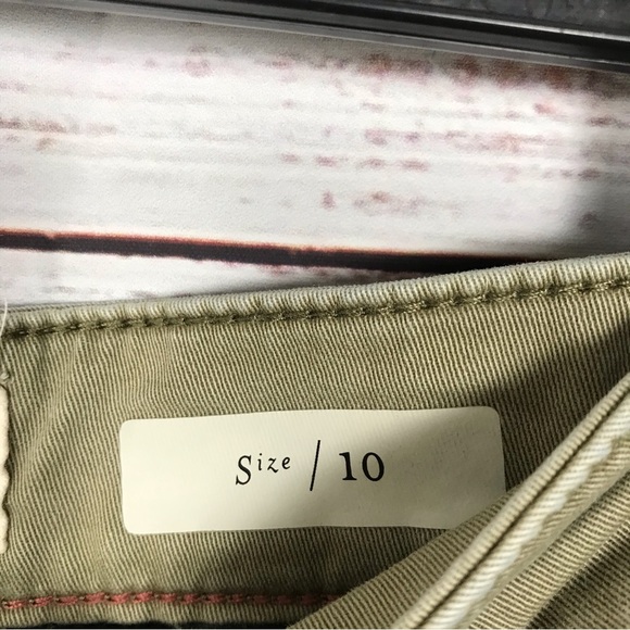 by Anthropologie Chico pants  olive green wide leg cropped size 10 casual pants - Picture 9 of 9